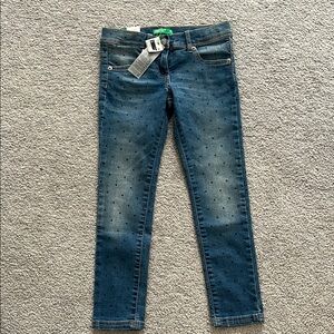 United Colors Of Benetton Blue Skinny Jeans girls 6-7 years-NWT